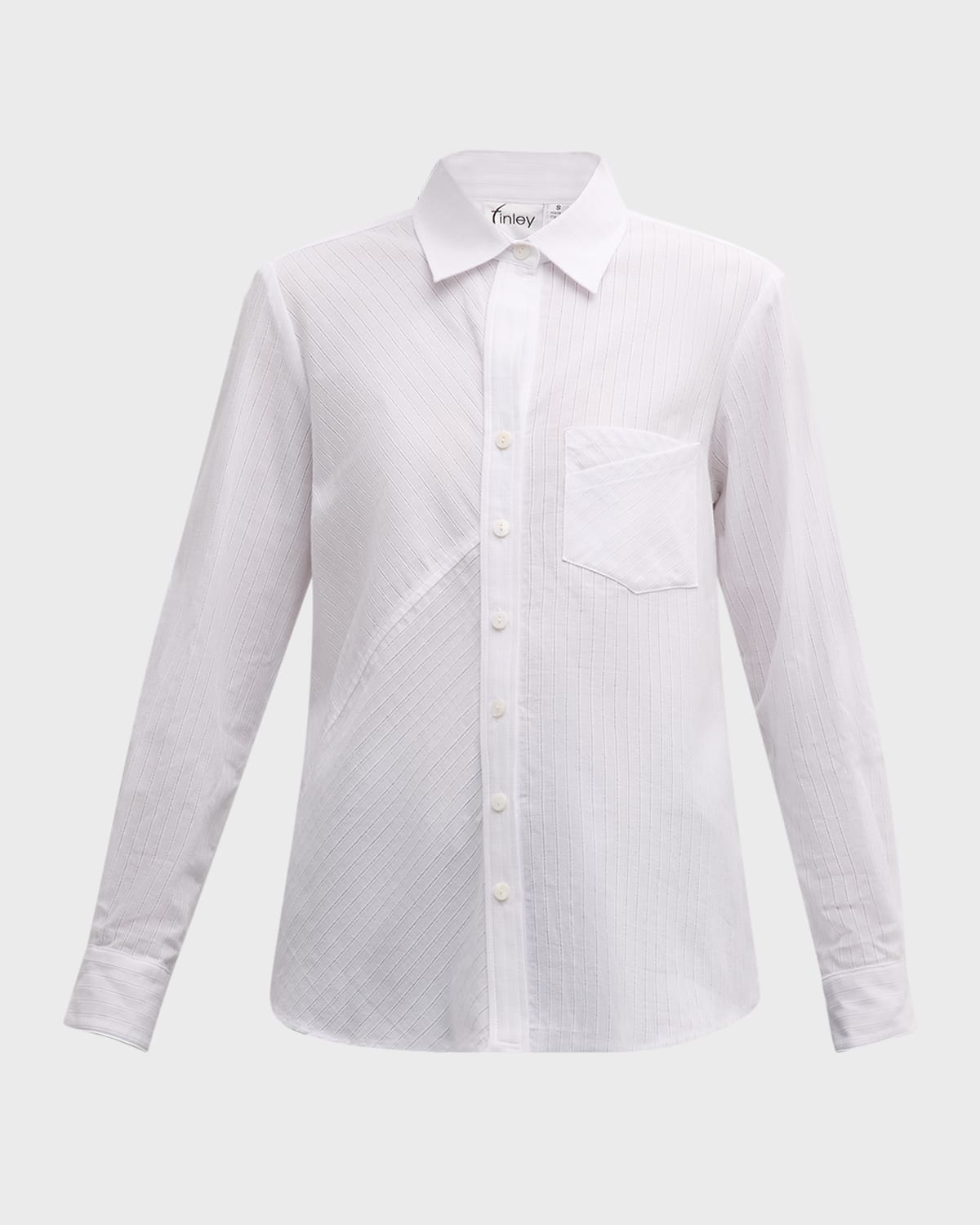 Finley Tiegan Eyelet Striped Button-Down Shirt