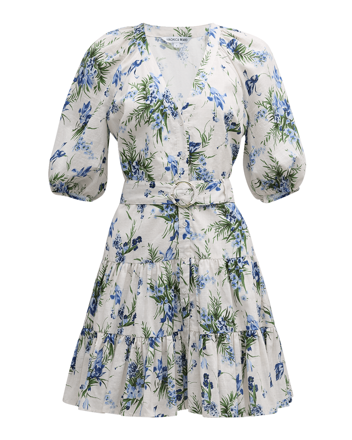 Veronica Beard Dewey Floral Button-Front Mini Dress