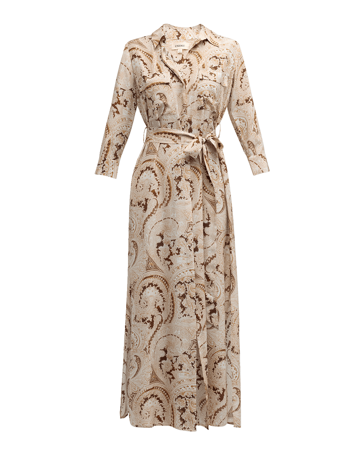 L'Agence Cameron Paisley Maxi Shirtdress
