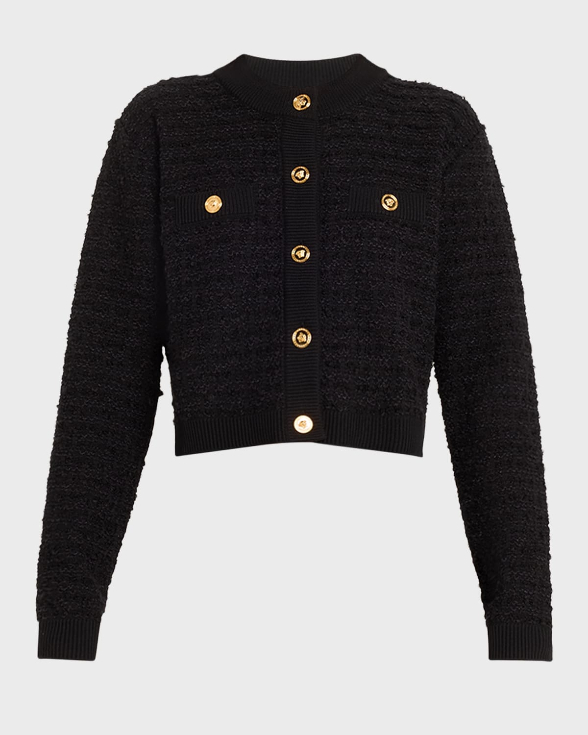 Versace Tweed Knit Cardigan