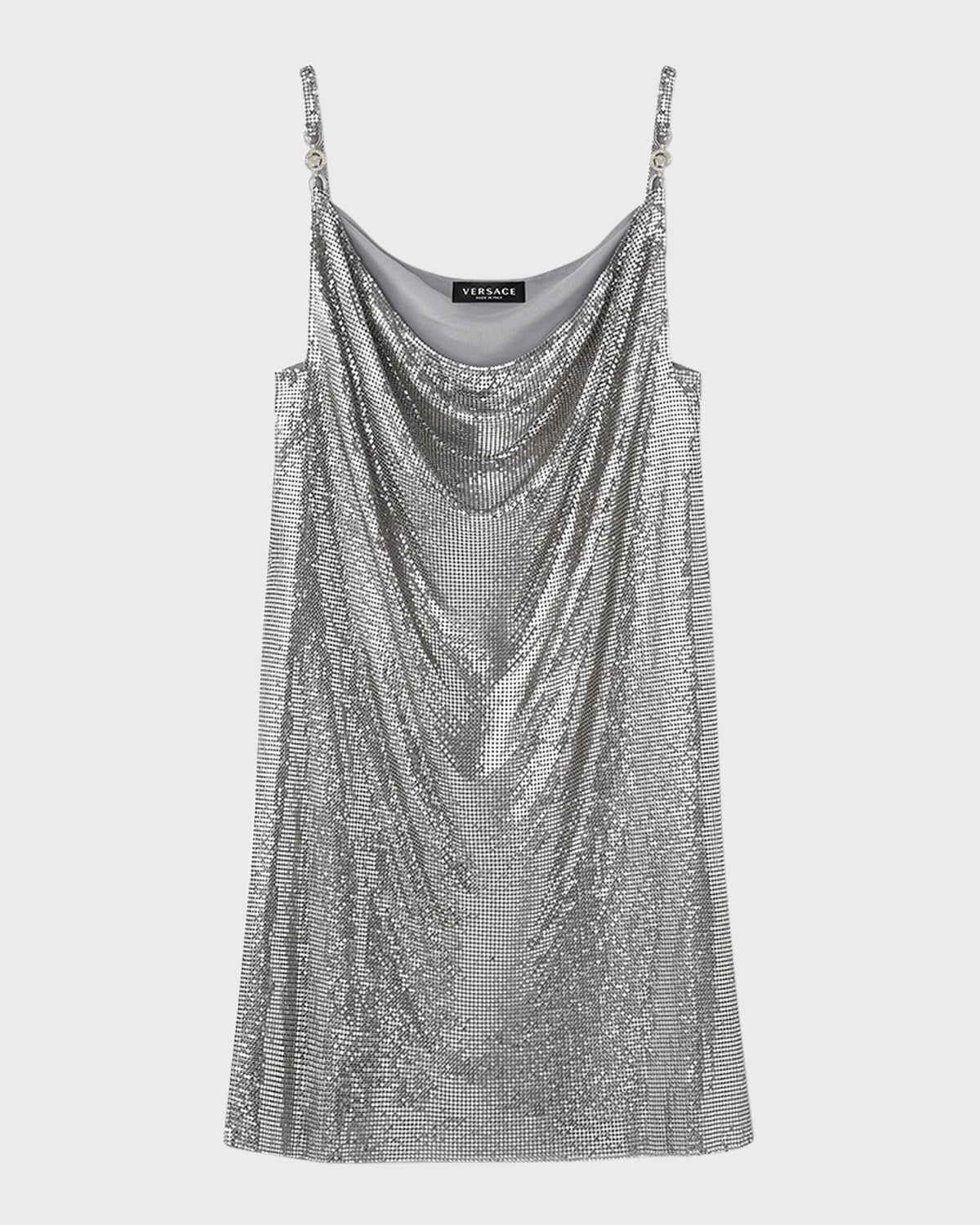 Versace Aluminum Metal Mesh Cocktail Dress