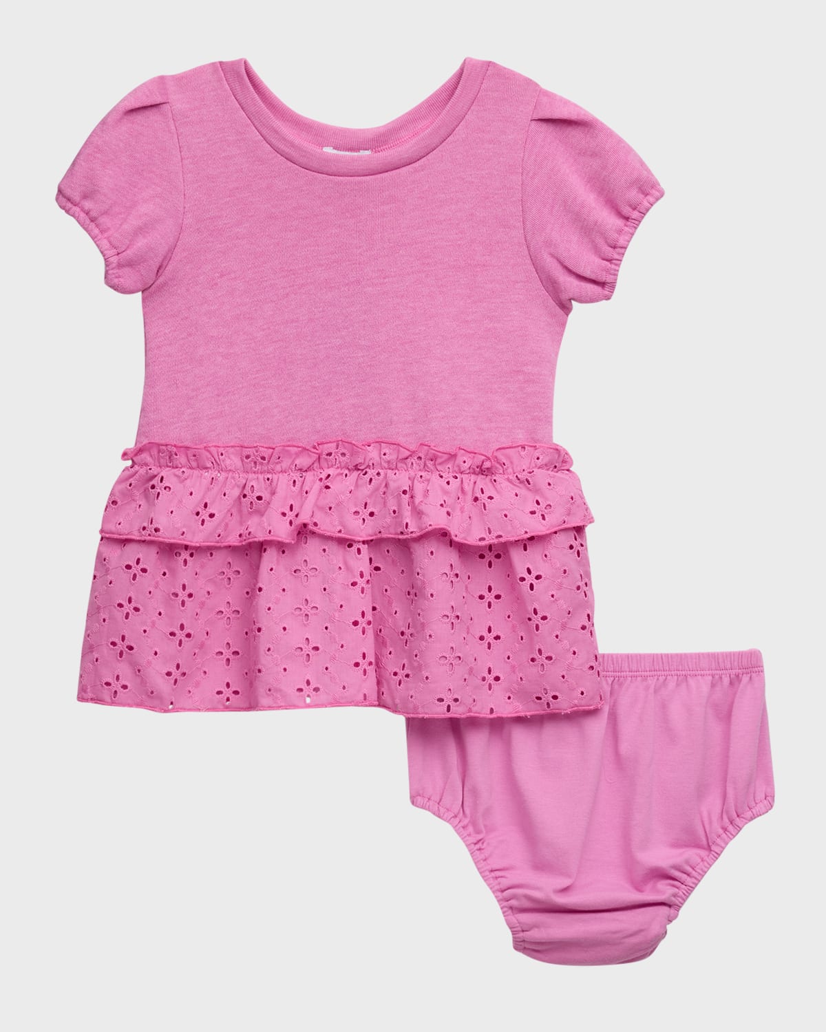 Splendid Girl's Eyelet Trim Dress W/ Bloomers, Size 3M-24M