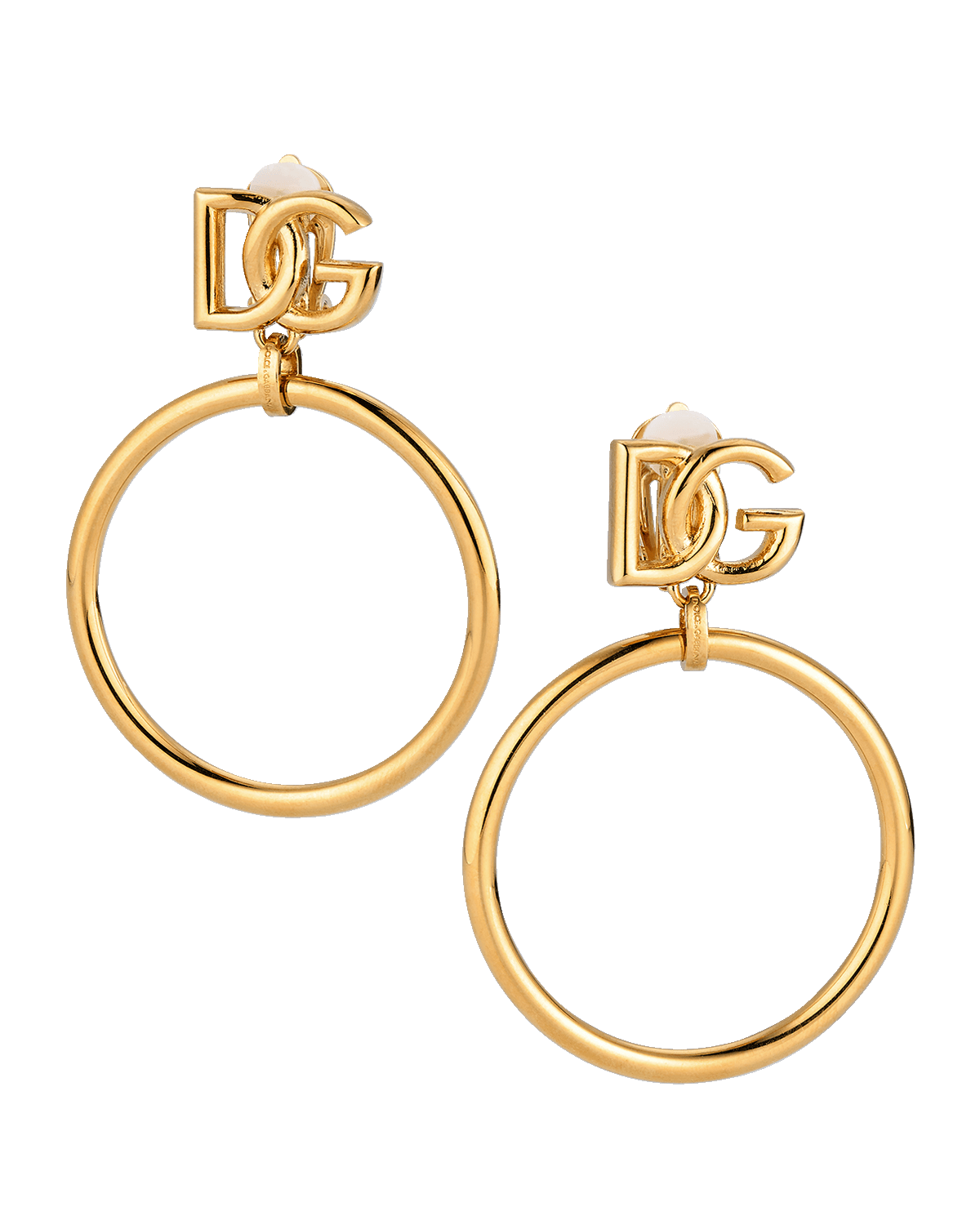 Dolce&Gabbana Gold-Plated DG Logo Clip-On Earrings