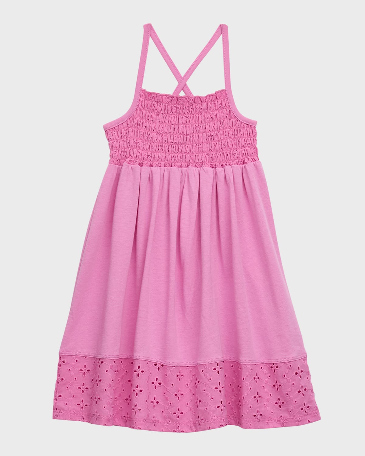 Splendid Girl's Eyelet Smocked Dress, Size 2-6