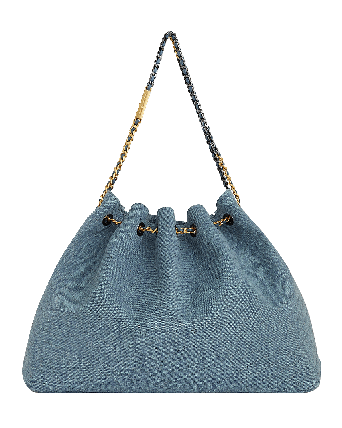 Rebecca Minkoff Chain Drawstring Denim Tote Bag