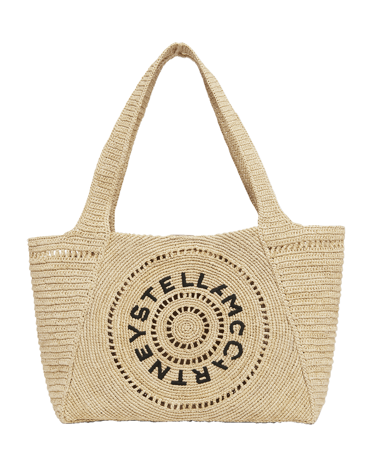 Stella McCartney Mini Logo Eco Crochet Raffia Tote Bag