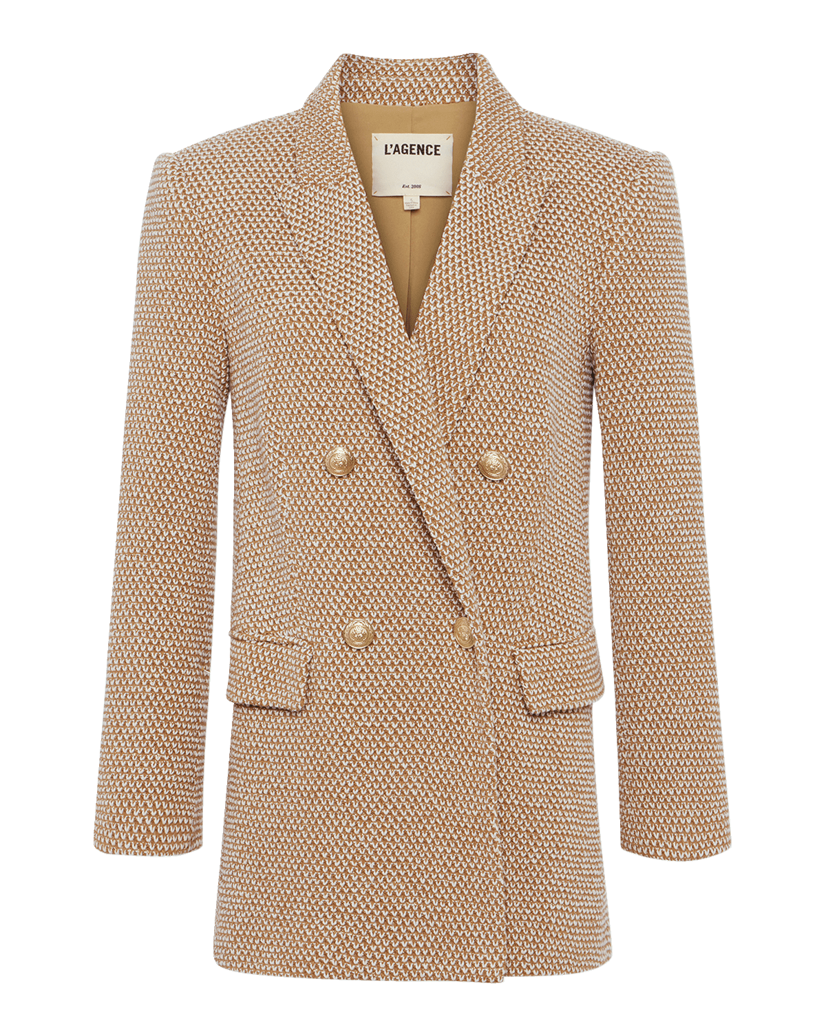 L'Agence Riva Knit Double-Breasted Blazer
