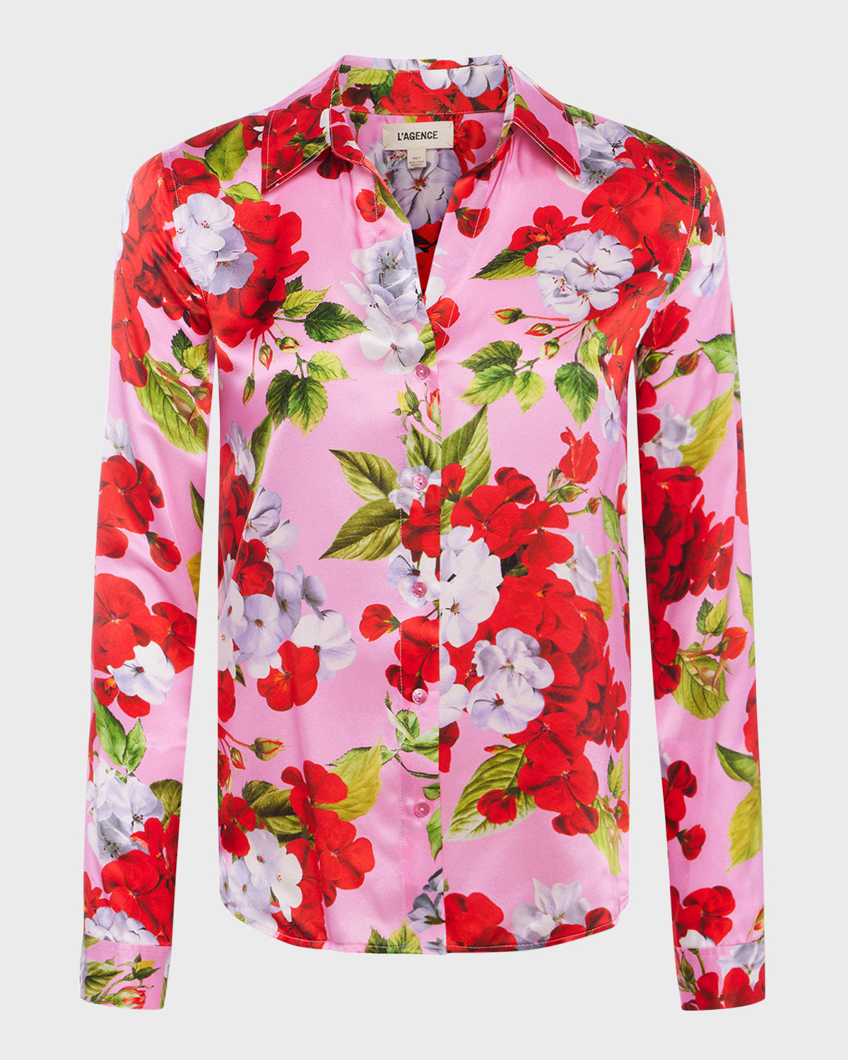 L'Agence Tyler Floral-Print Silk Blouse