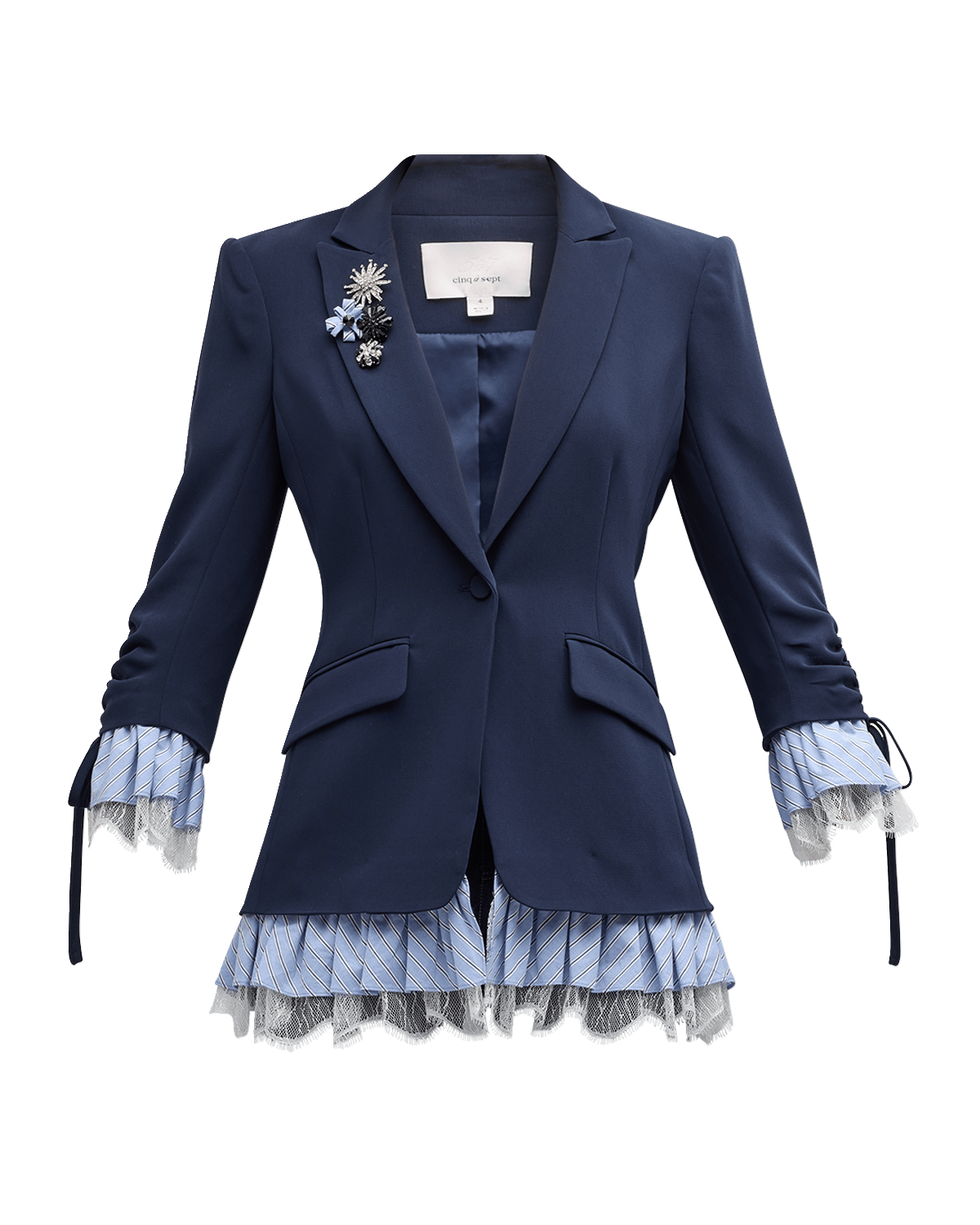 Cinq a Sept Roxie Striped Combo Crepe Blazer