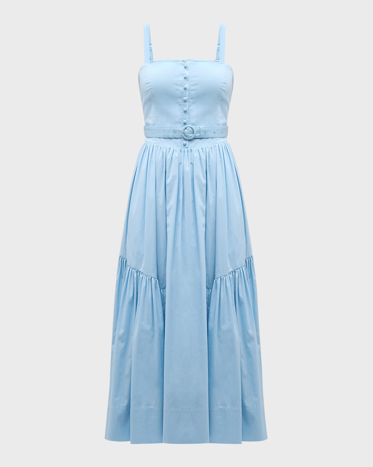 Cinq a Sept Amber Belted Poplin Midi Pinafore Dress