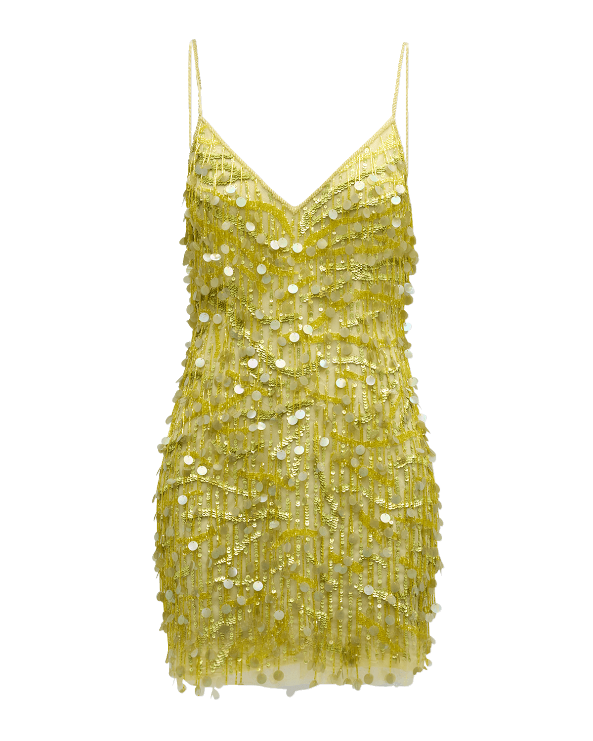 Liv Foster Beaded Fringe Deep V-Neck Mini Dress