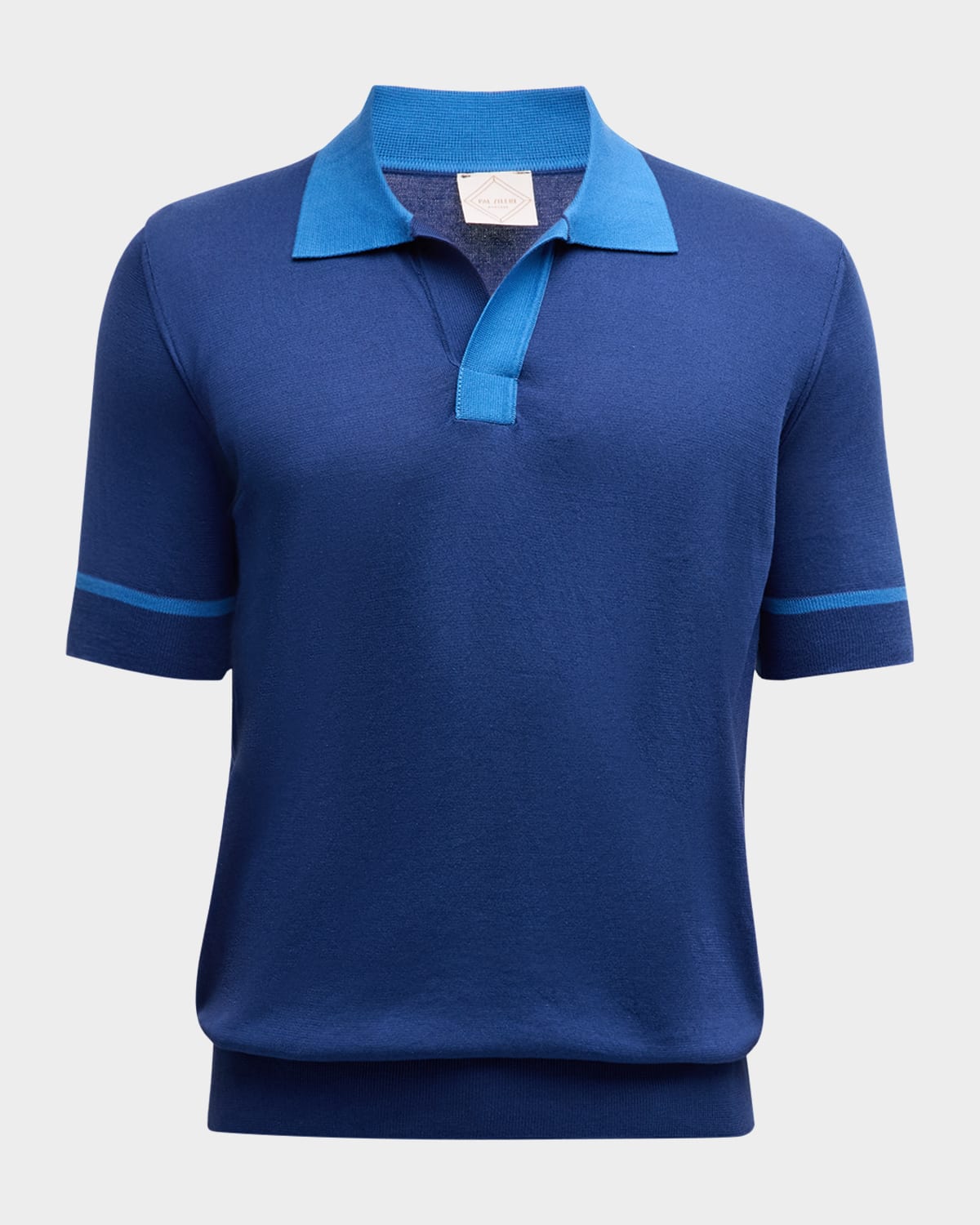 Pal Zileri Men's Contrast-Trim Cotton Polo Shirt