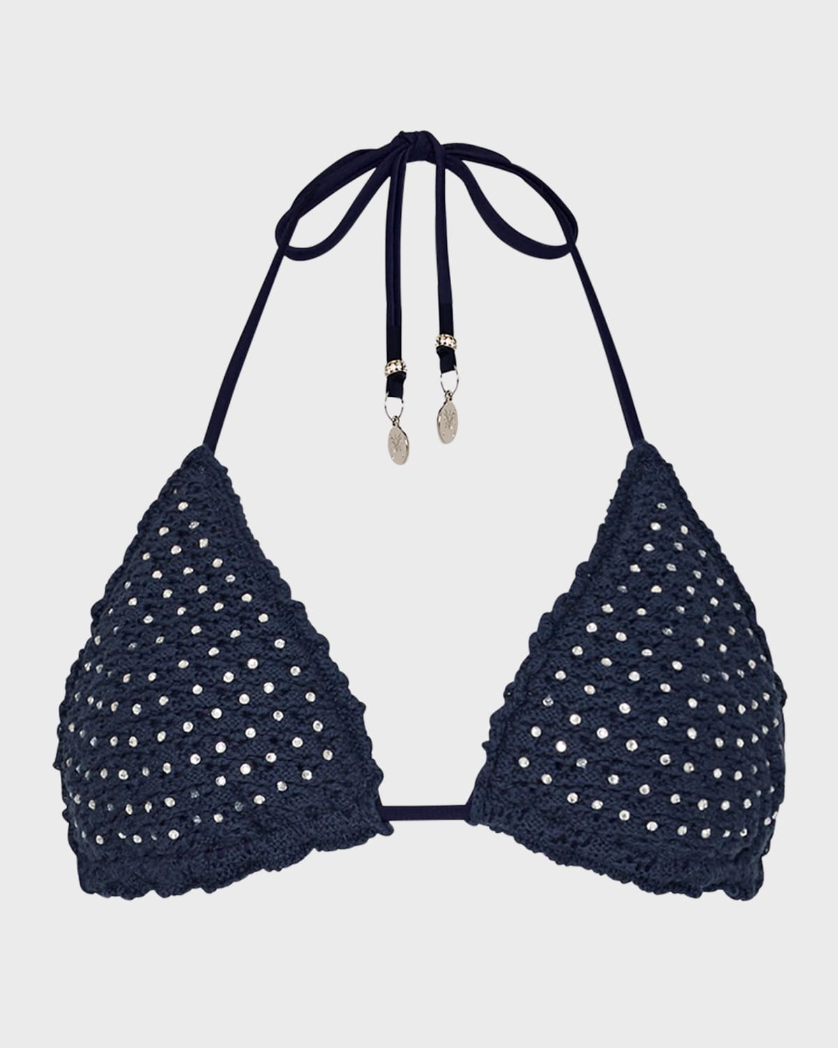 Milly Cabana Crystal Glimmer Crochet Bikini Top