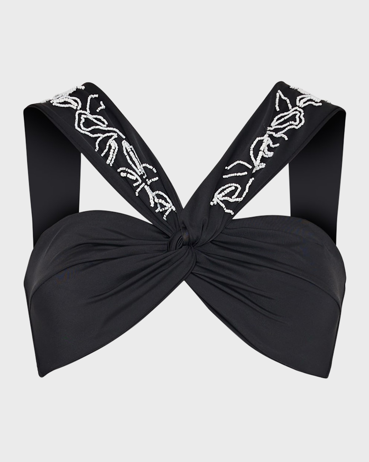 Milly Cabana Beaded Applique Bikini Top