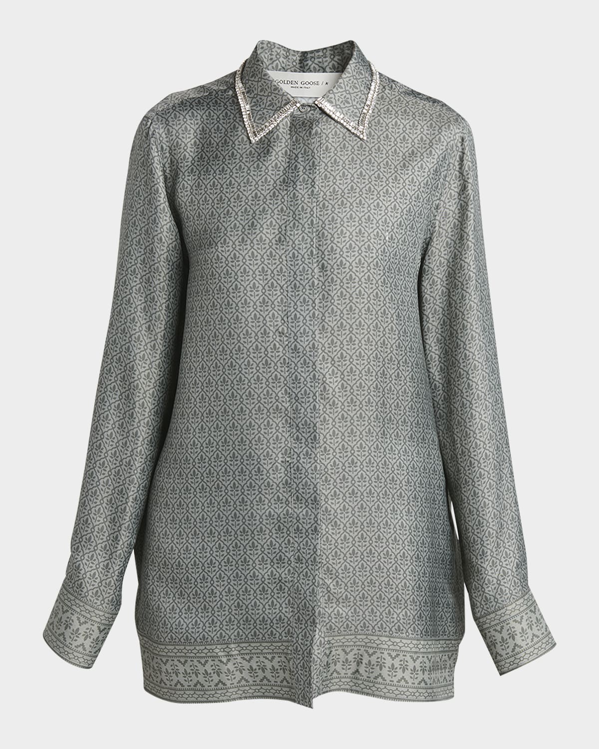 Golden Goose Journey Printed Long-Sleeve Pajama Shirt