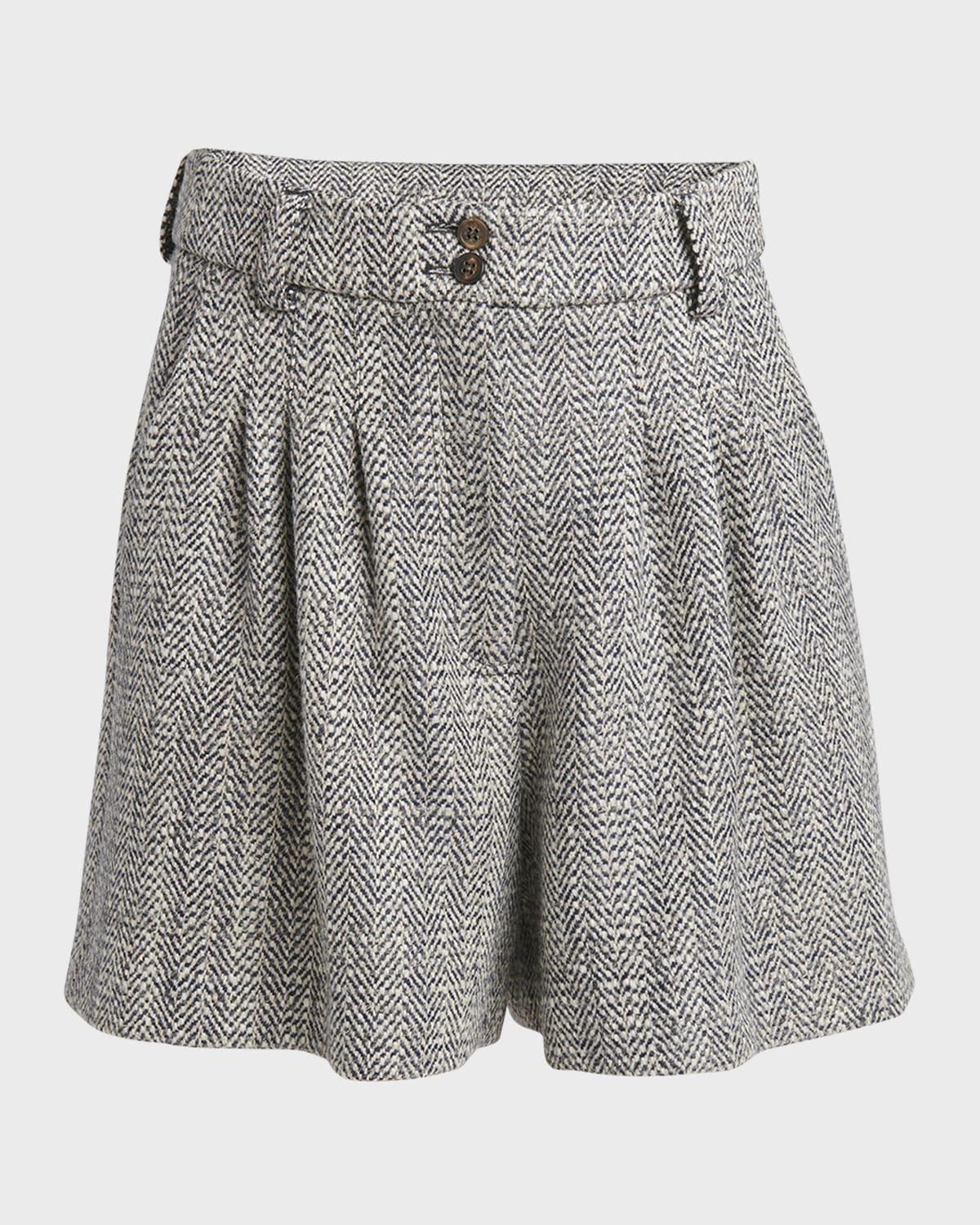 Golden Goose Journey Pleated Herringbone Shorts
