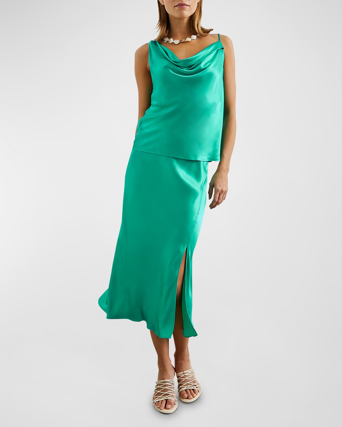 Rails Mae Asymmetric Satin Blouse