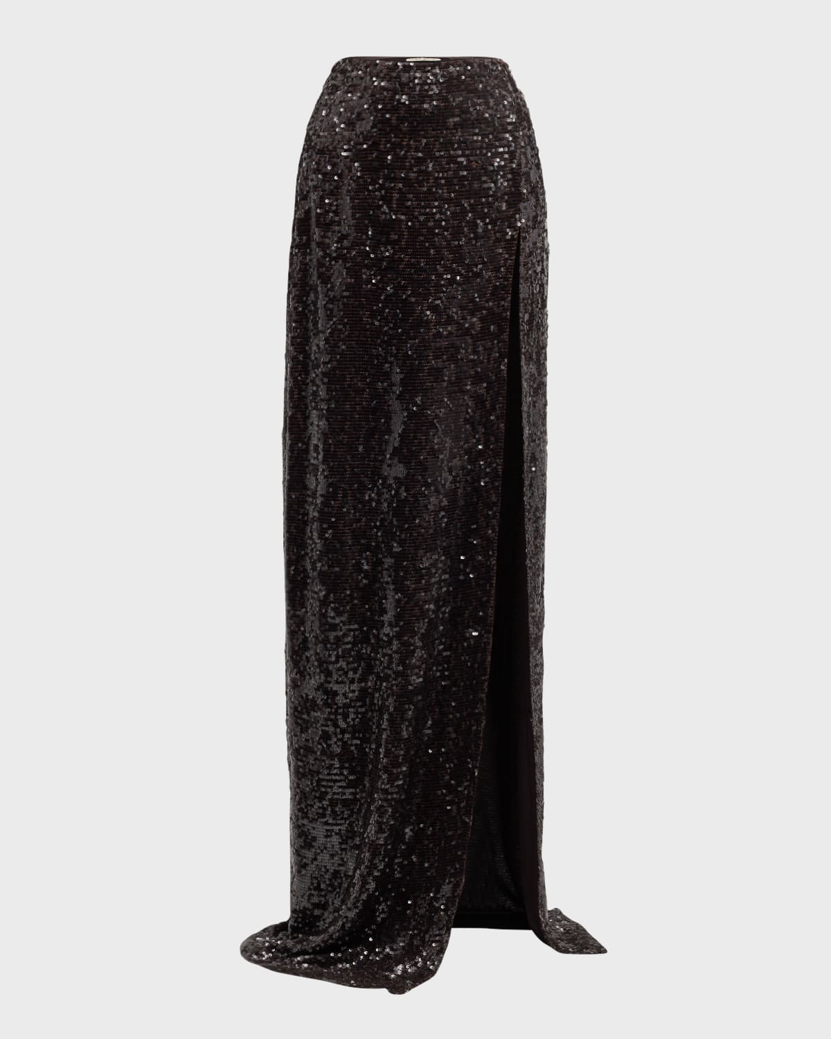 LAPOINTE High-Waist Sequined Thigh-Slit Maxi Skirt
