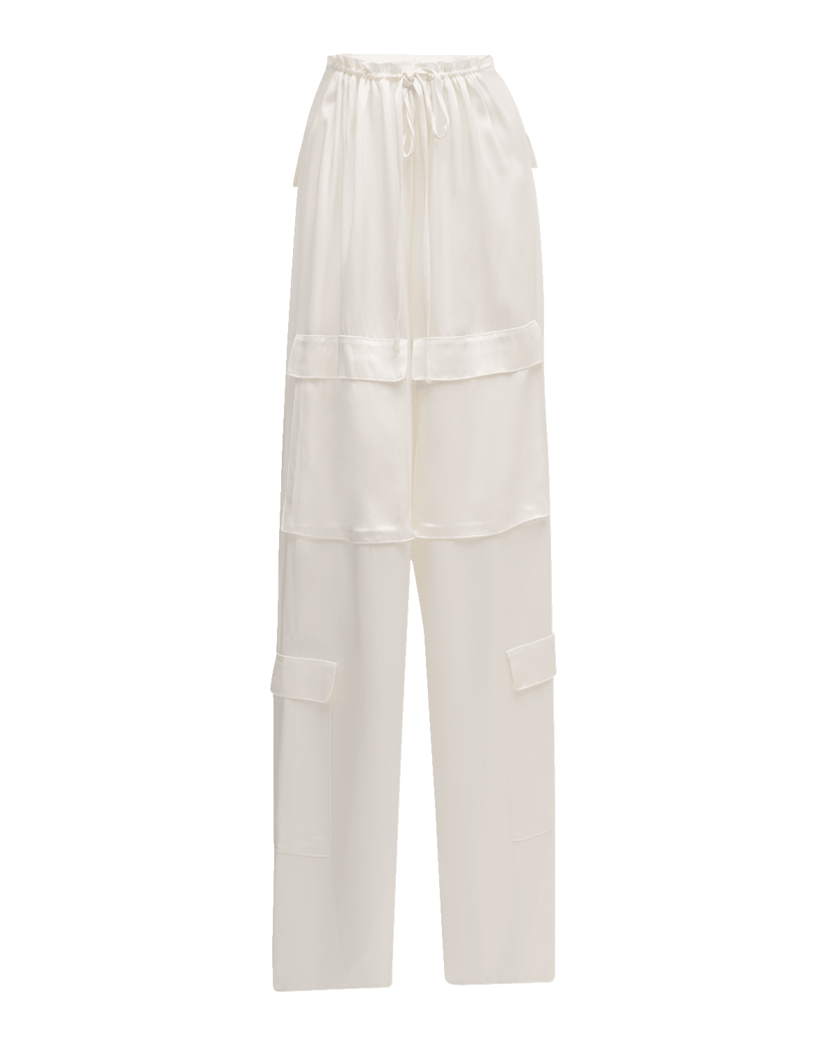 LAPOINTE Doubleface Satin Straight-Leg Pull-On Cargo Pants