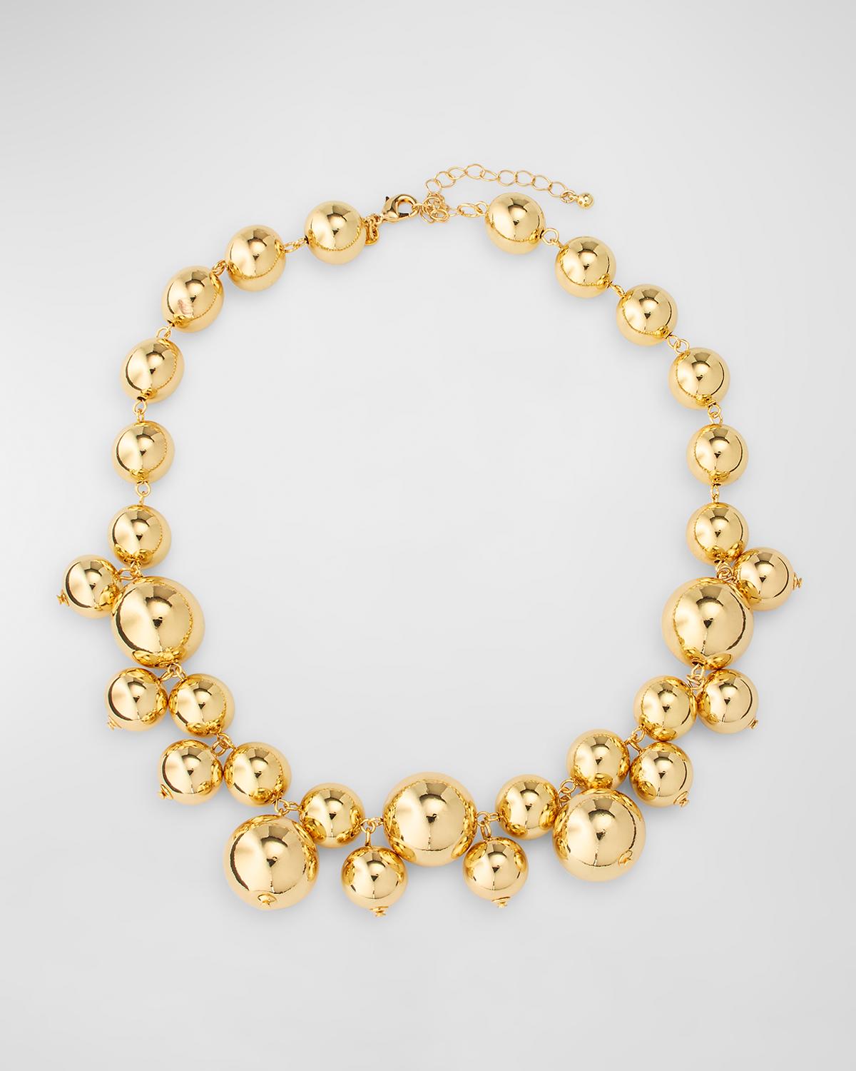 Gold-Plated Round Bead Necklace