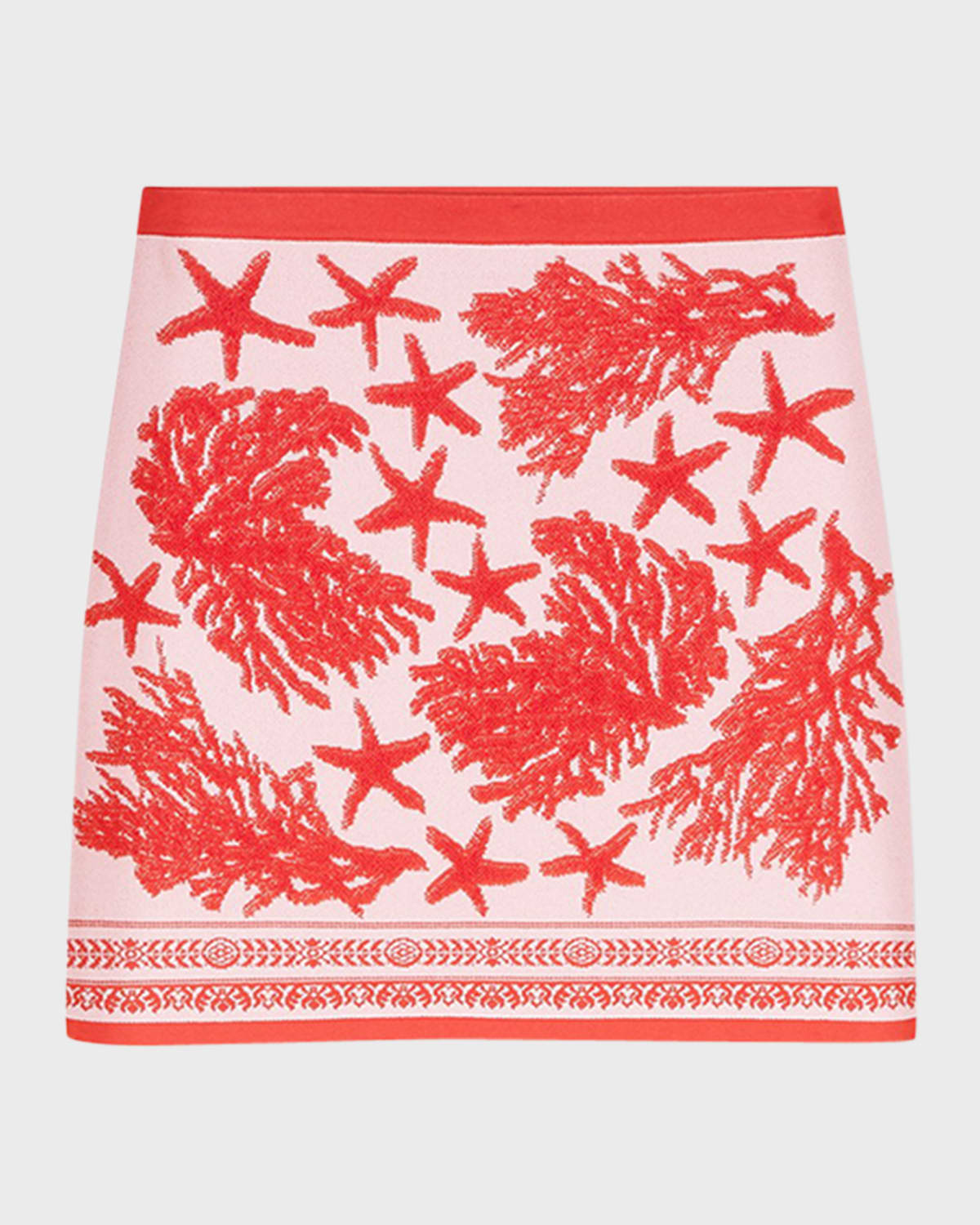 Versace Tresor De La Mer Towel Stitch Jacquard Knit Mini Skirt