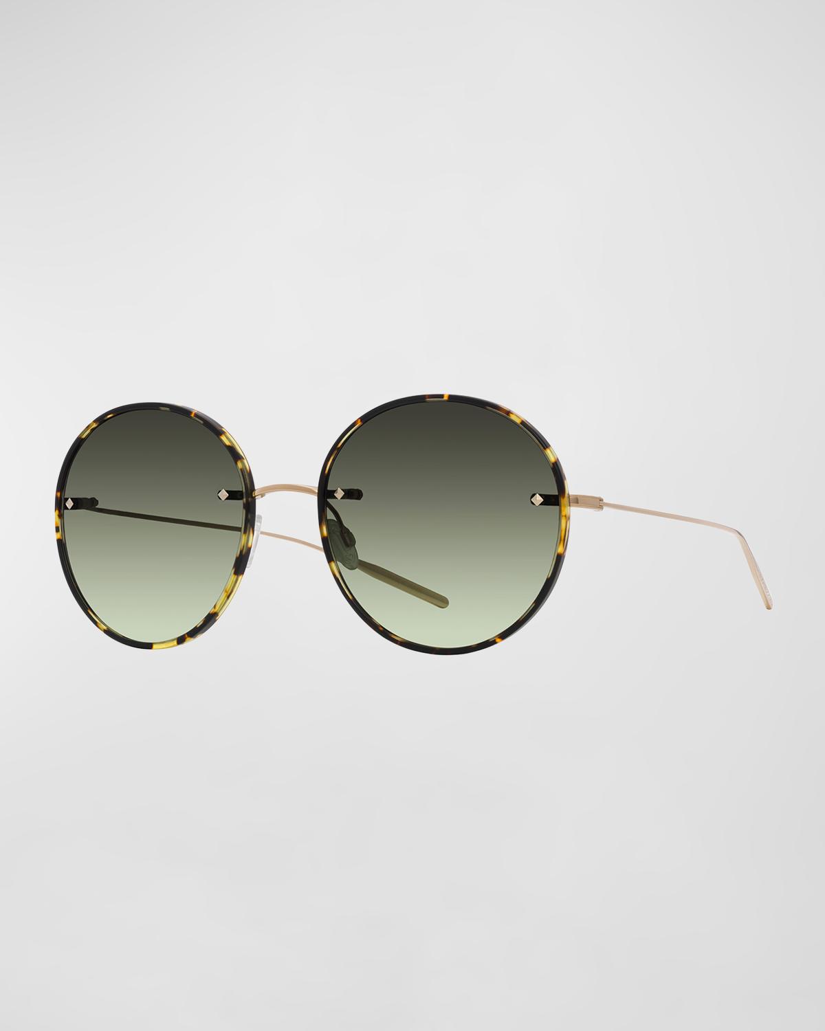 Barton Perreira Rigby Havana Titanium & Acetate Round Sunglasses