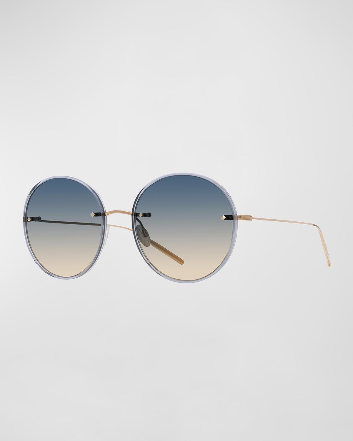 Barton Perreira Rigby Golden Titanium & Acetate Round Sunglasses