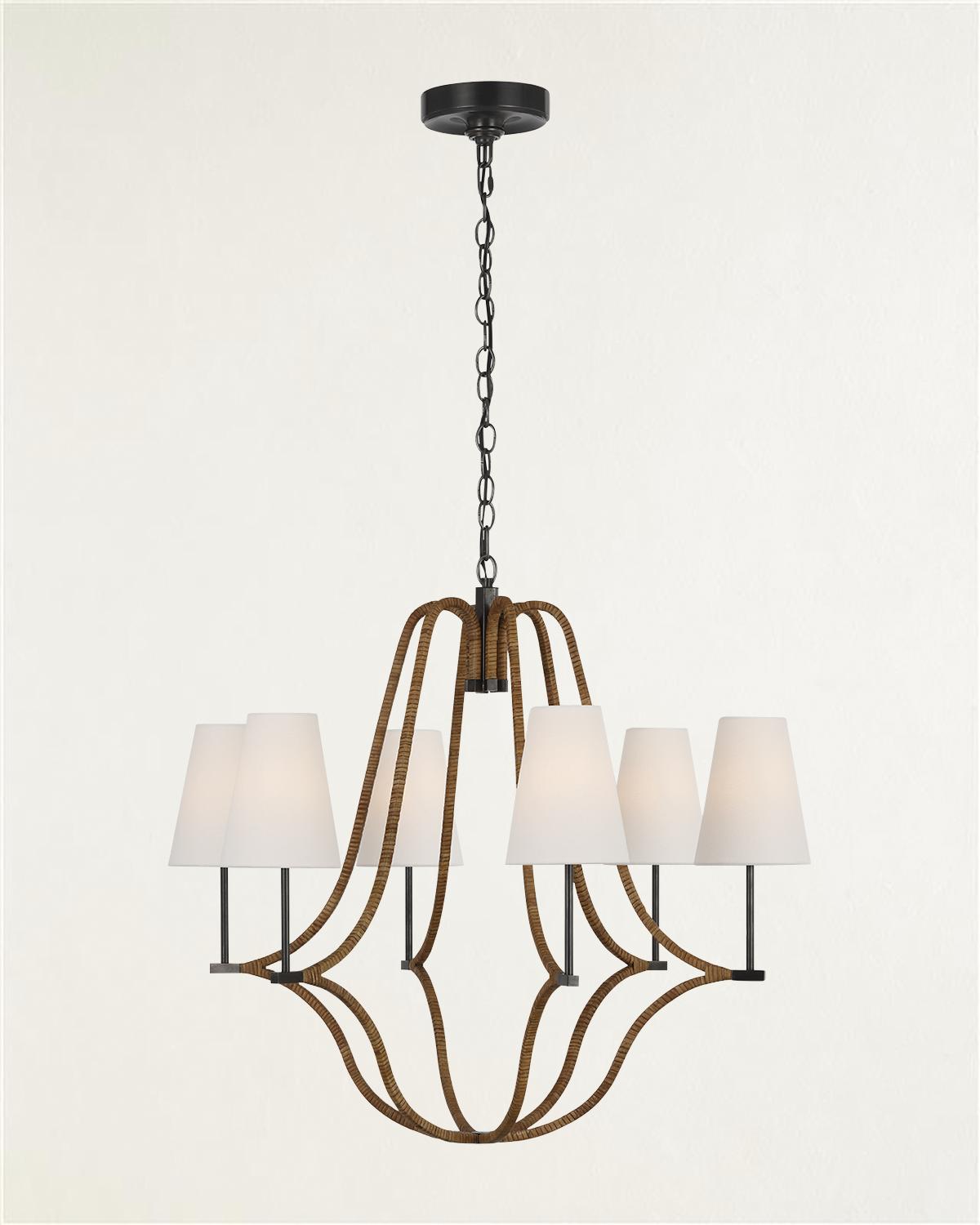 Visual Comfort Signature Biscayne 30" 6-light Large Wrapped Chandelier By Chapman & Myers In Multi