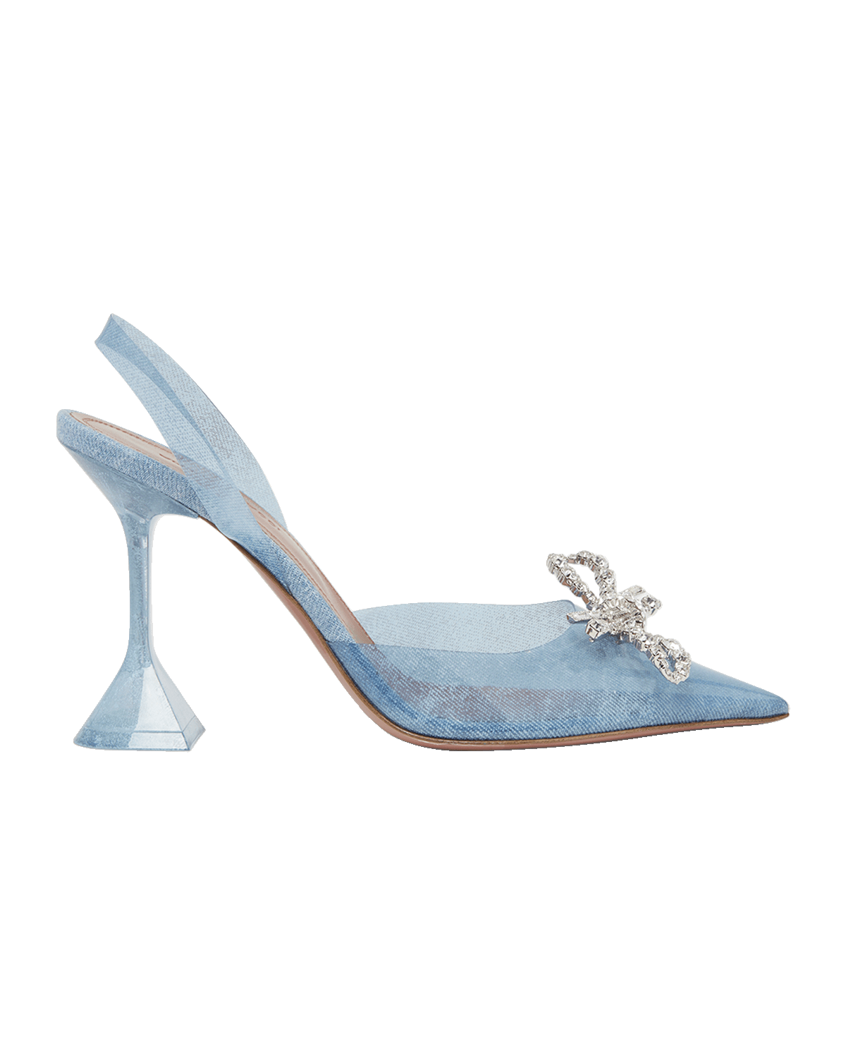 Amina Muaddi Rosie Denim-Effect PVC Slingback Pumps