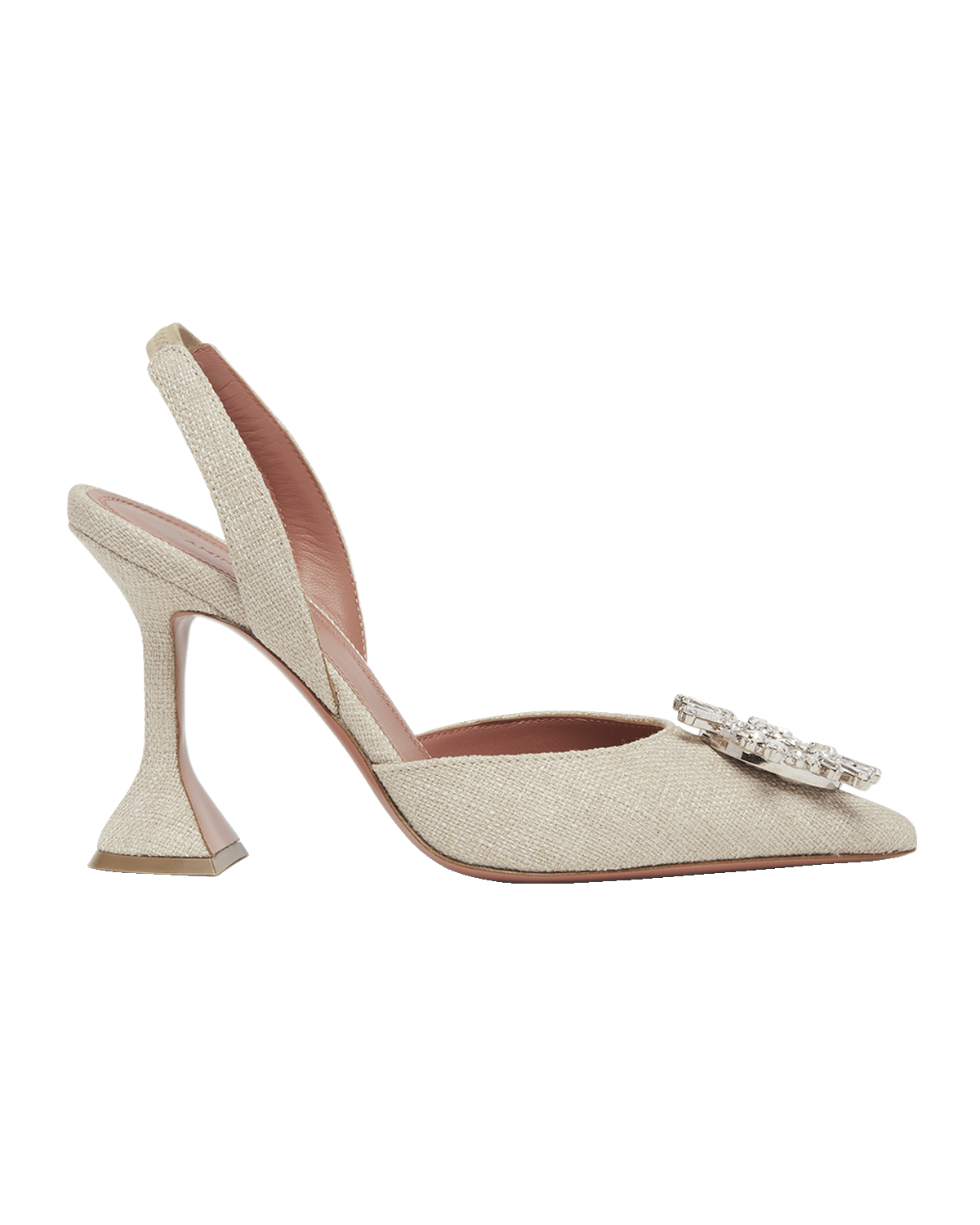 Amina Muaddi Begum Canvas Ornament Slingback Pumps