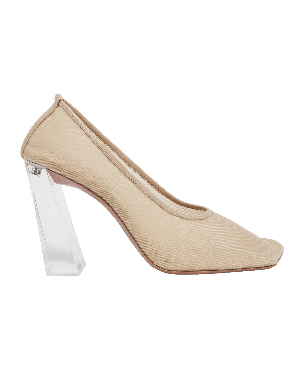 Amina Muaddi Charlotte Mesh Plexi-Heel Pumps