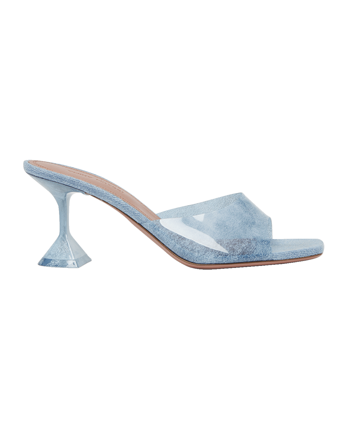 Amina Muaddi Lupita Denim Effect Slide Mule Sandals