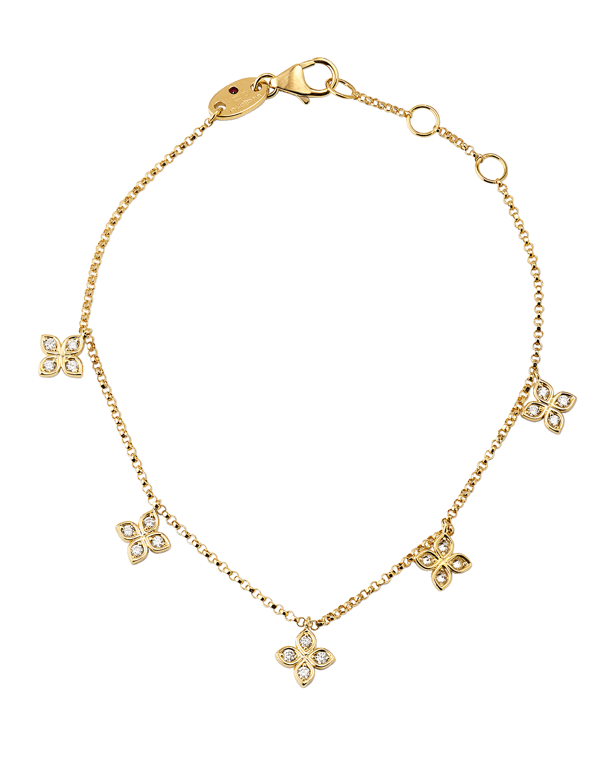 Roberto Coin 18K Diamond Venetian Princess Dangle Station Bracelet