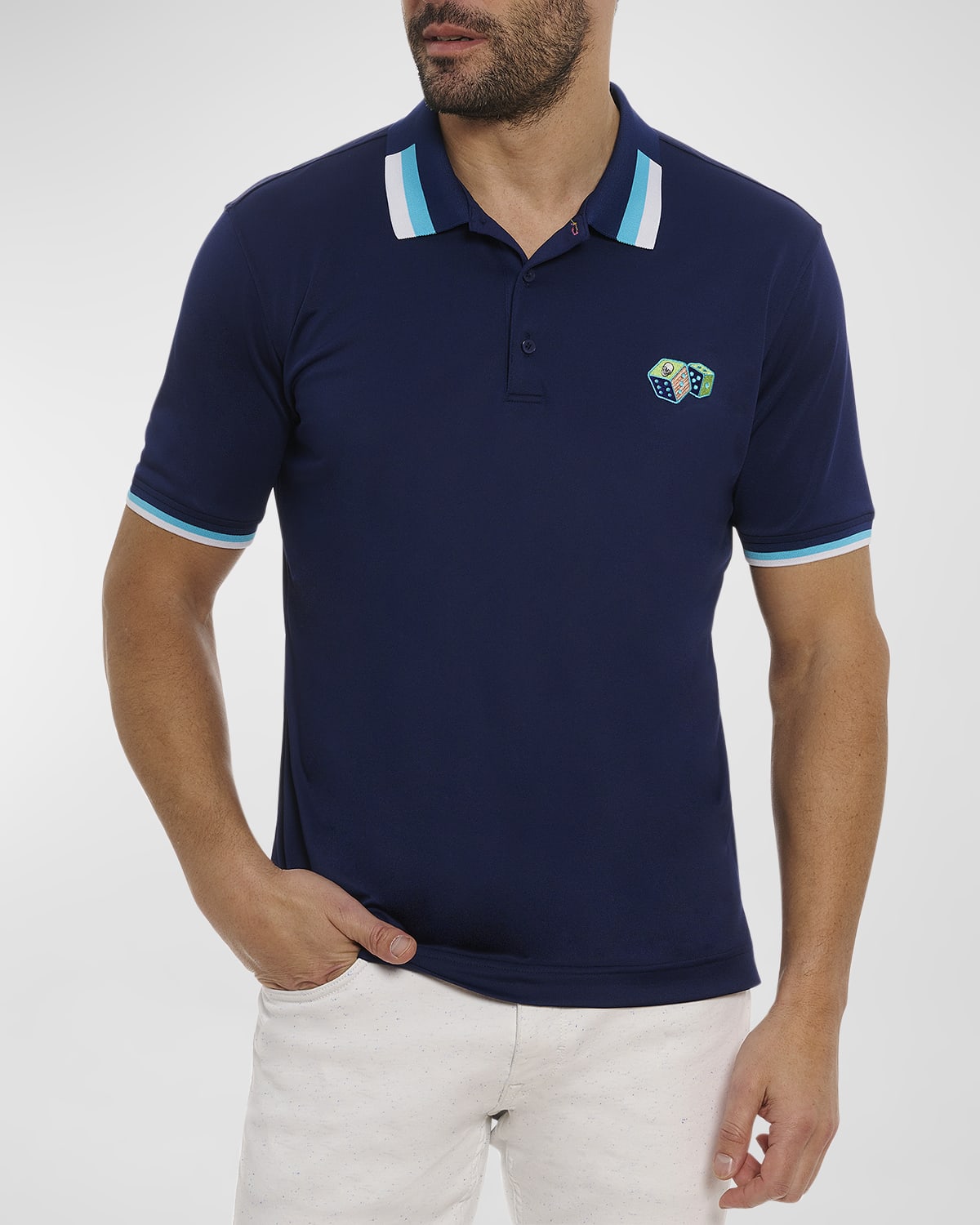 Robert Graham Men's Skull Dice Knit Polo Shirt