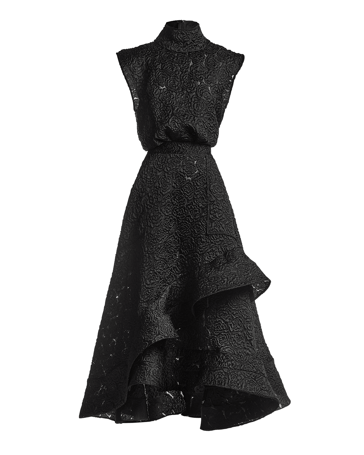 Maticevski Arresting Floral Embroidered Gown with Ruffle Hem