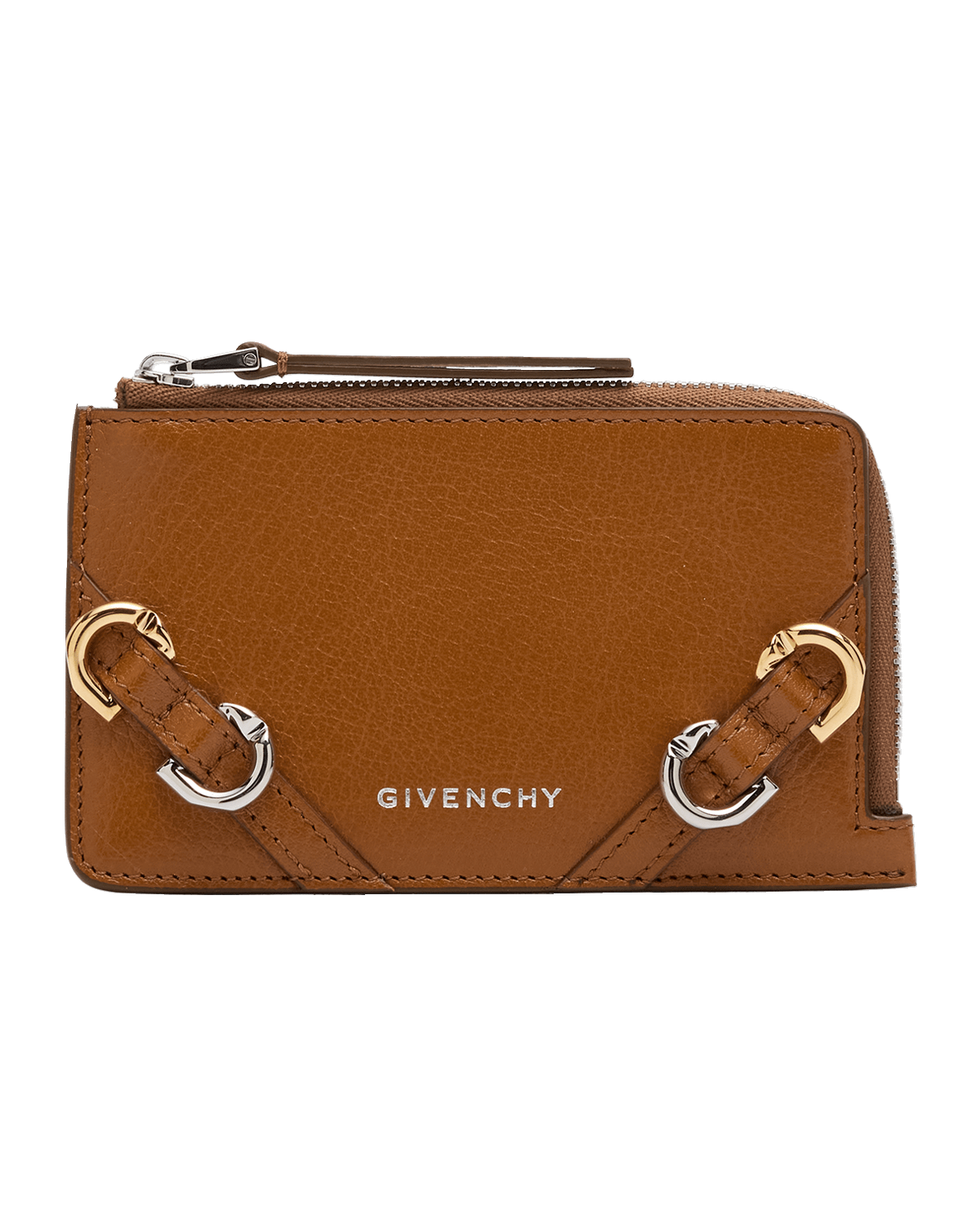 Givenchy Voyou Zip Card Holder in Tumbled Leather