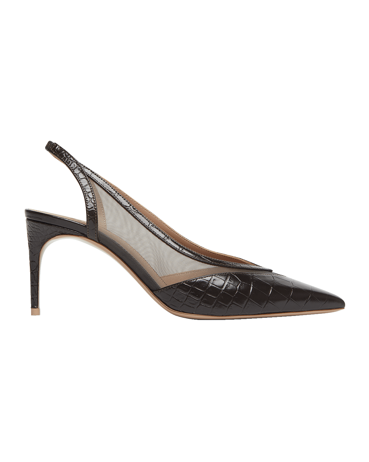 Malone Souliers Croco Mesh Slingback Pumps