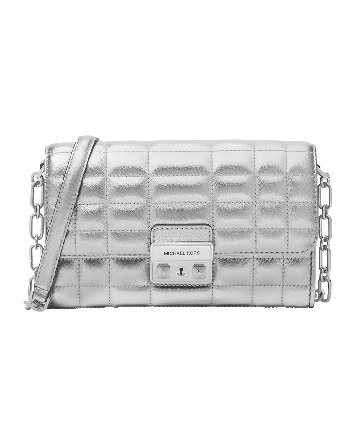 MICHAEL Michael Kors Tribeca Large Quilted Metallic Wallet on Chain