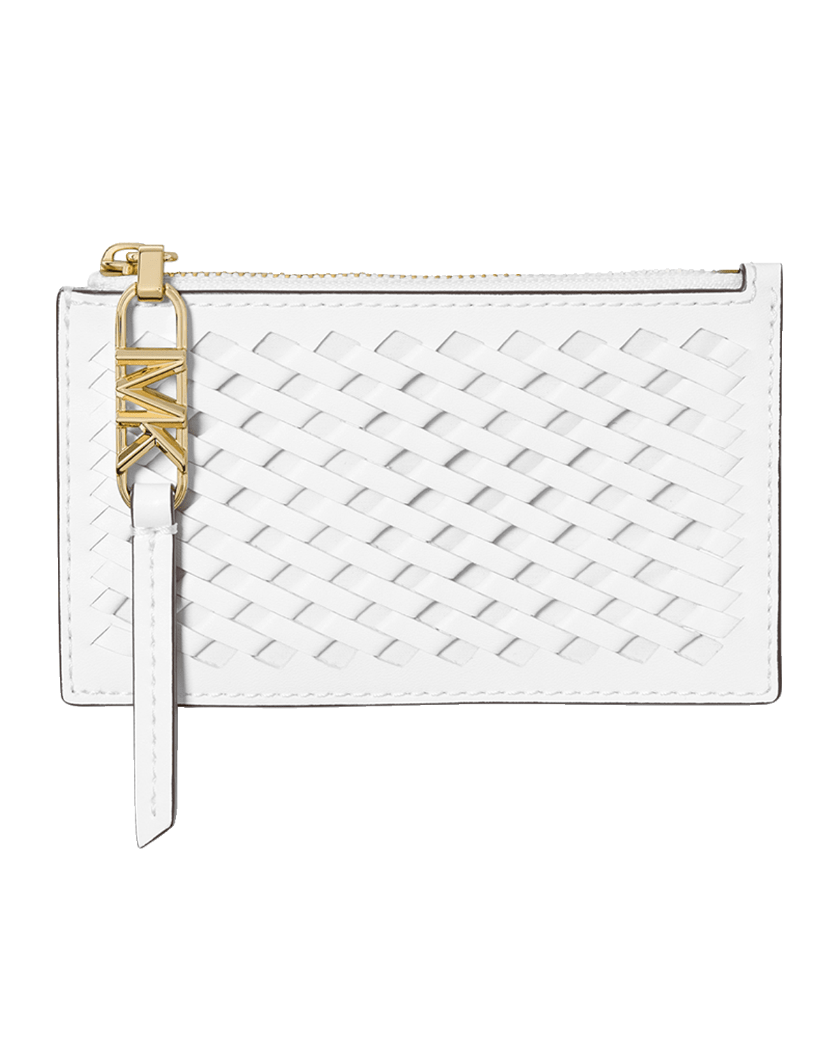 MICHAEL Michael Kors Empire Small Woven Leather Card Case