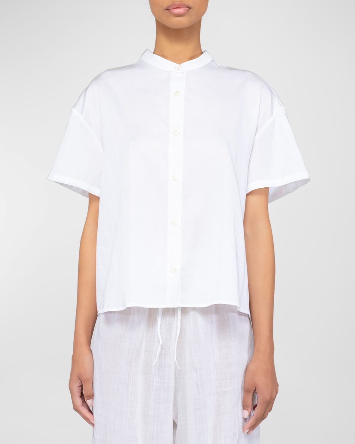 LESET Yoko Short-Sleeve Button-Front Shirt