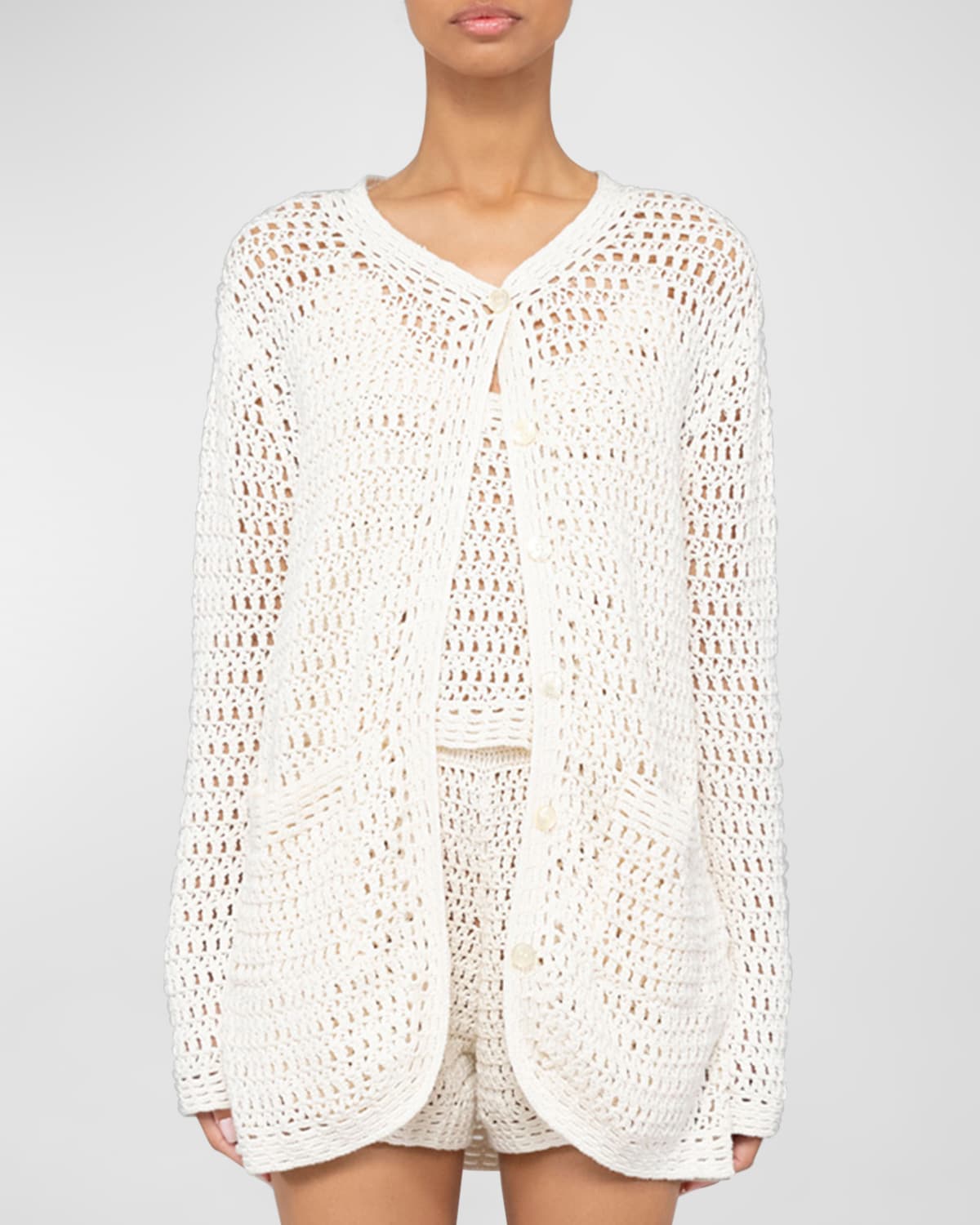 LESET Lucy Boxy Crochet Cardigan