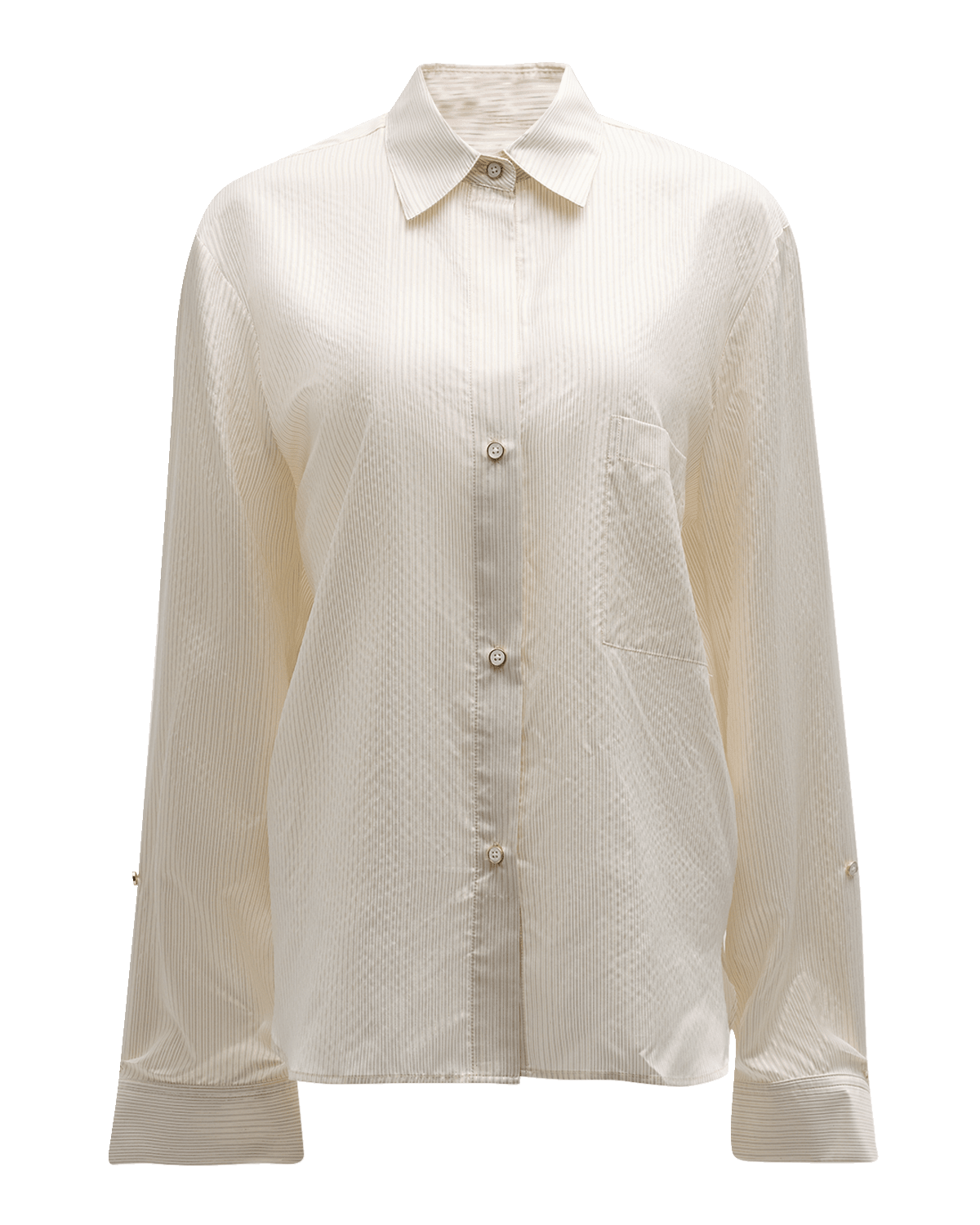 TWP The New Morning After Silk Stripe Button-Front Shirt