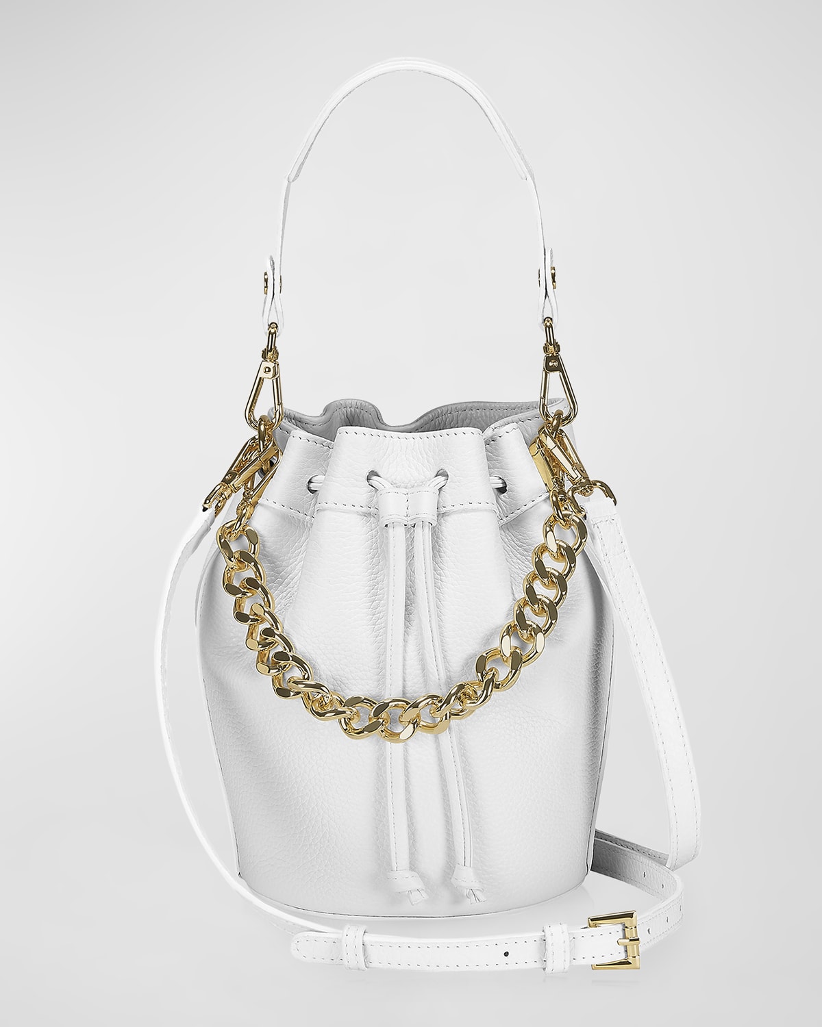 Gigi New York Brooklyn Drawstring Leather Bucket Bag