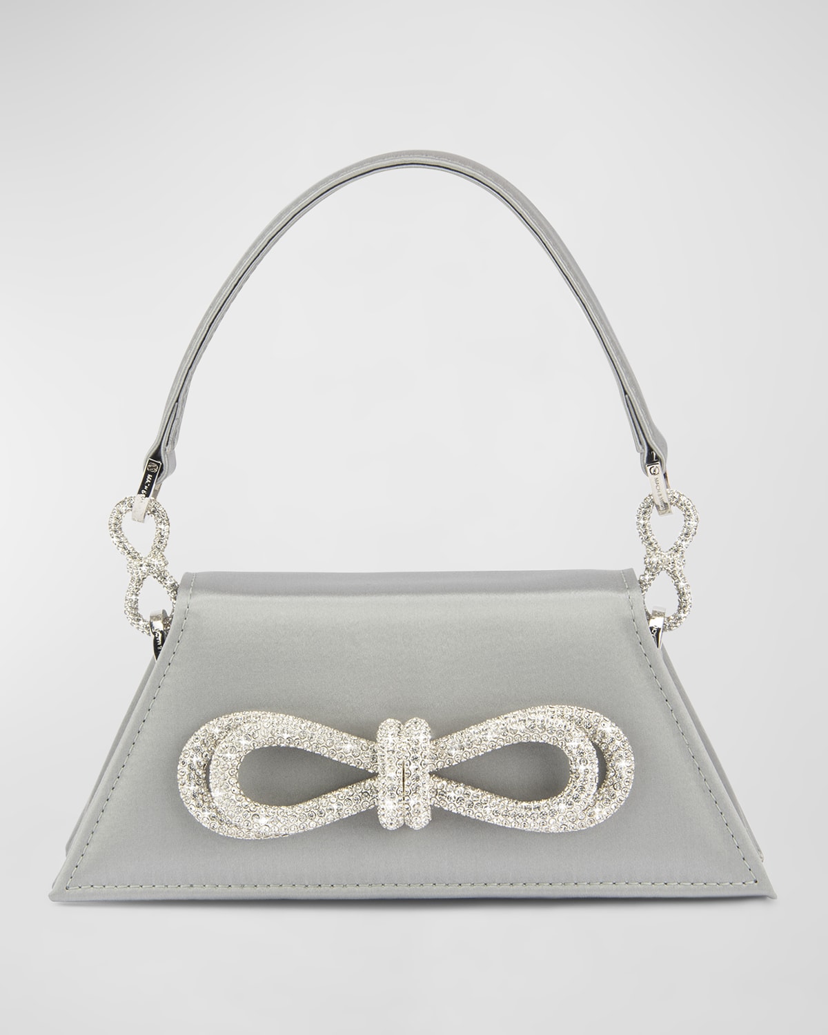 MACH & MACH Samantha Embellished Bow Satin Top-Handle Bag