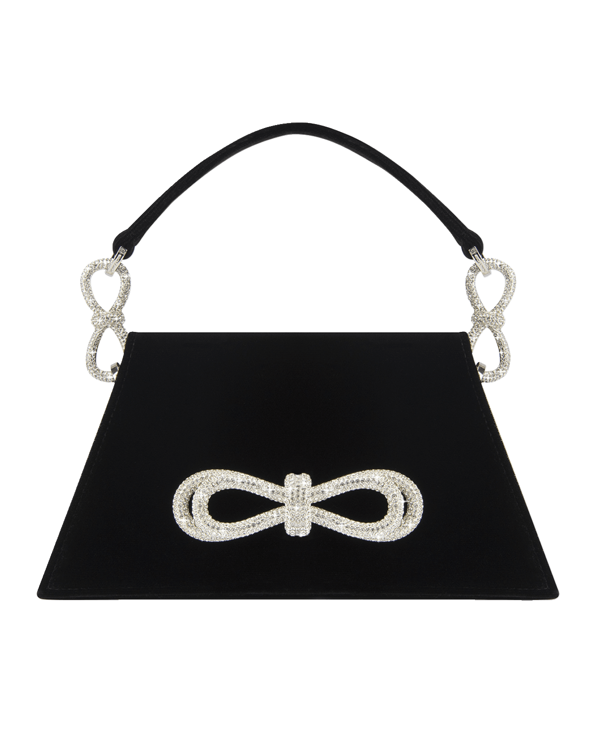 MACH & MACH Samantha Embellished Bow Velvet Top-Handle Bag