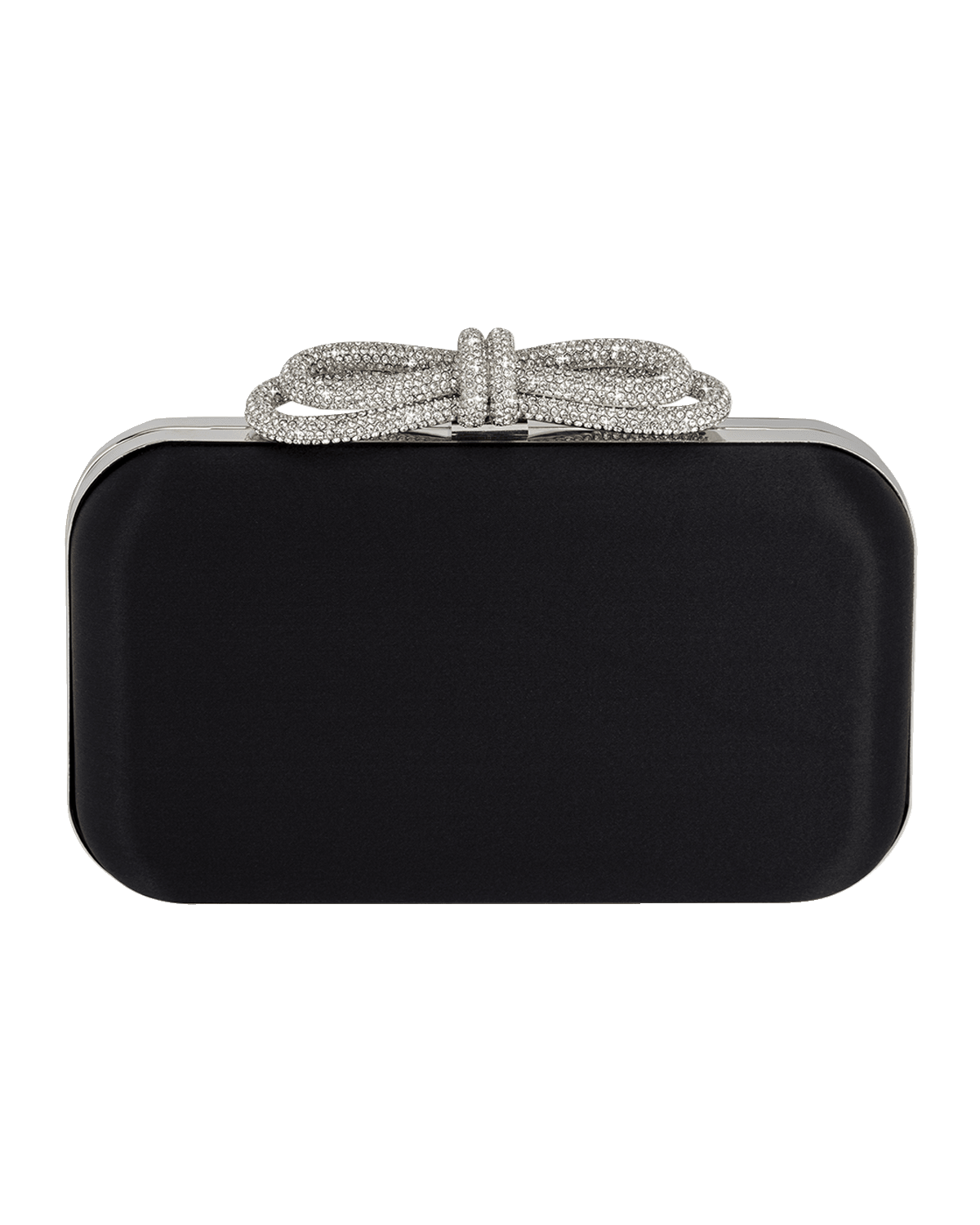 MACH & MACH Embellished Bow Satin Clutch Bag