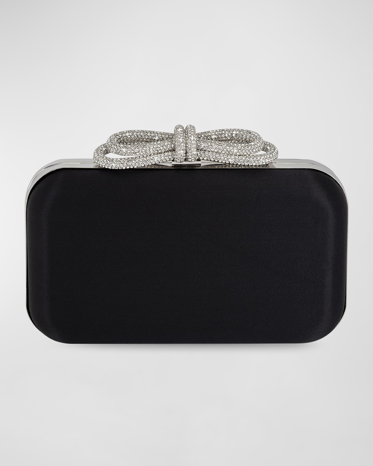 MACH & MACH Embellished Bow Satin Clutch Bag