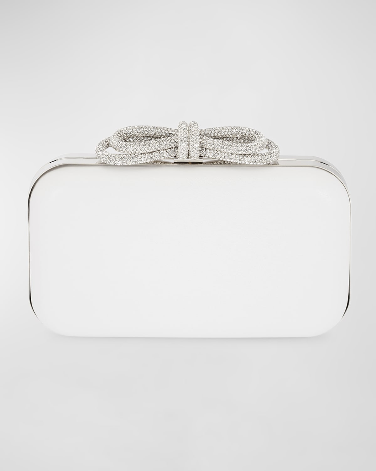 MACH & MACH Embellished Bow Leather Clutch Bag