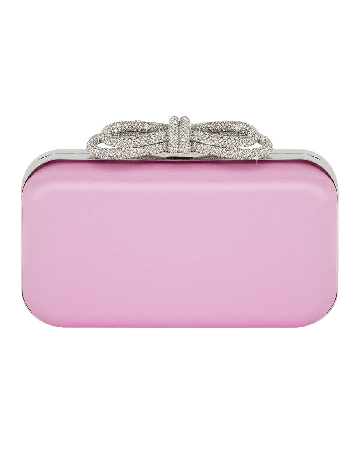 MACH & MACH Embellished Bow Satin Clutch Bag