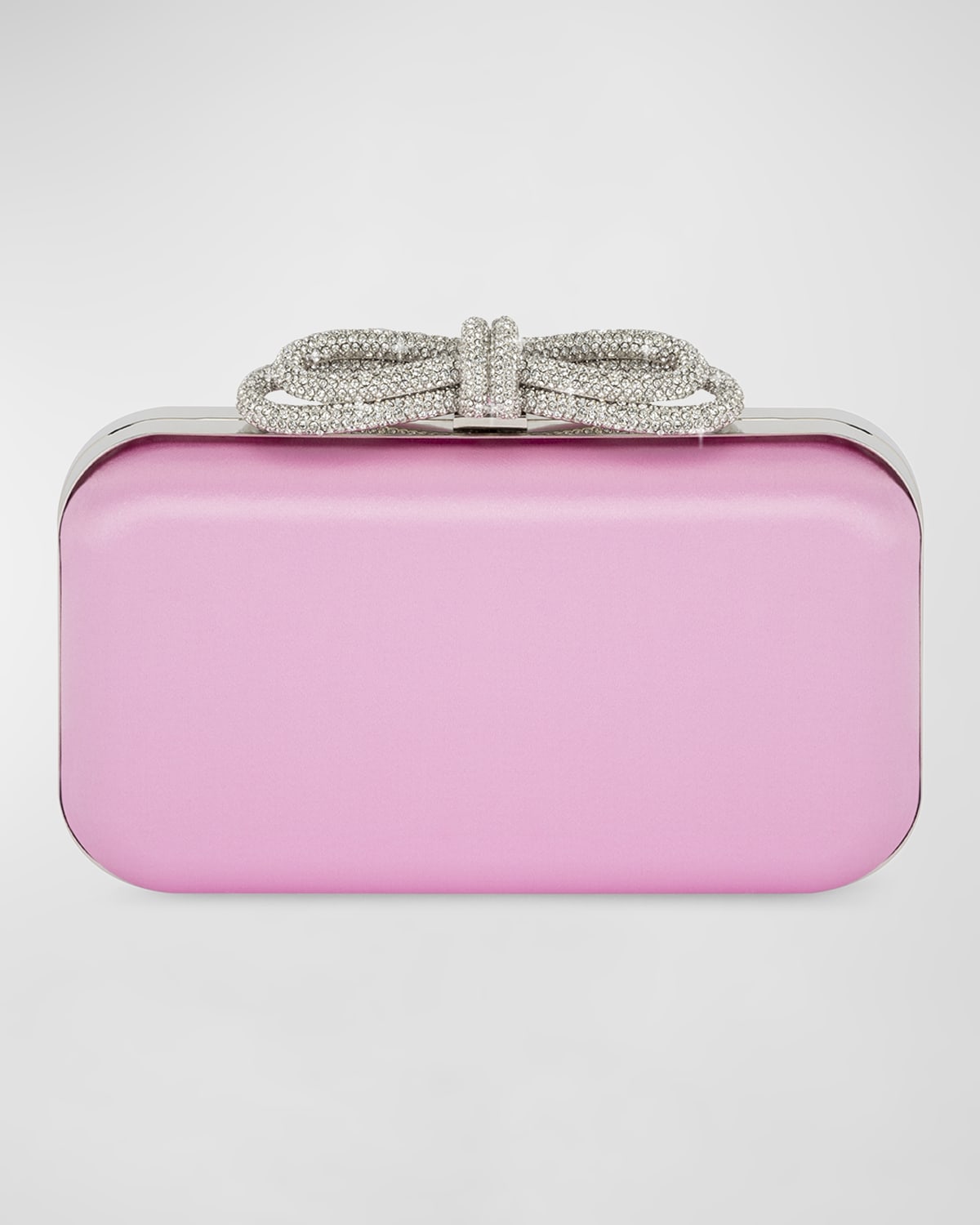 MACH & MACH Embellished Bow Satin Clutch Bag